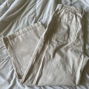 Cream Universal Thread Wide Leg High Waisted Jeans